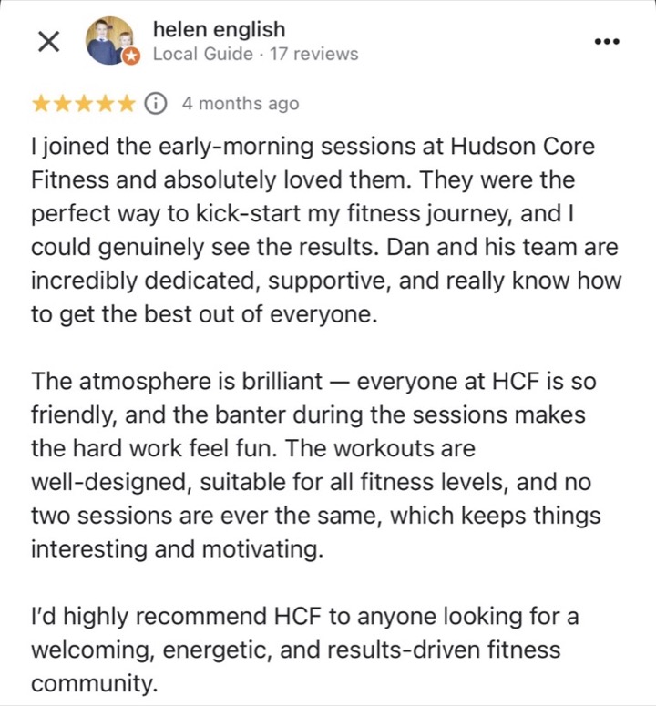 HCF / Hudson's Core Fitness member review 1